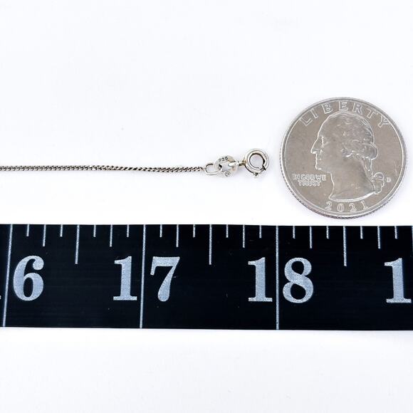 Vintage SU Sterling Silver 925 Curb Link Chain Necklace 18" - Picture 2 of 3